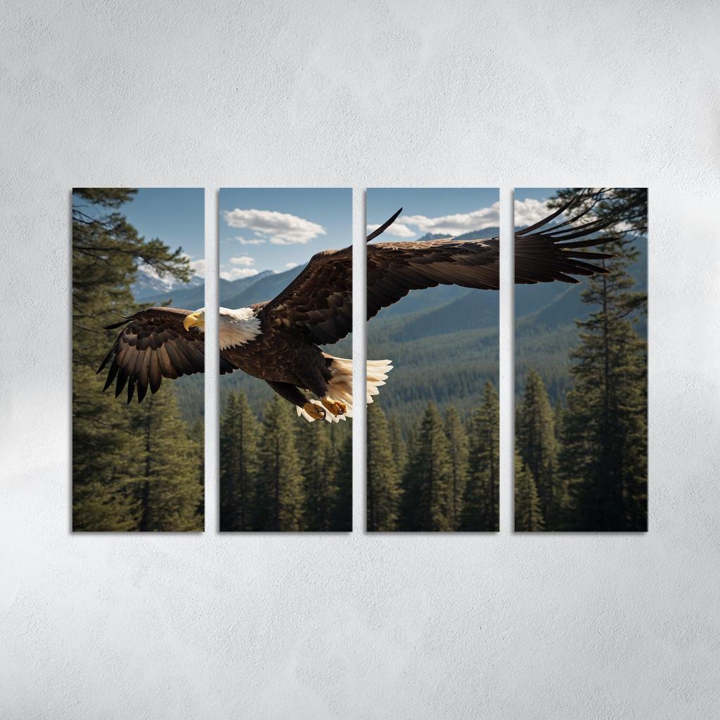The Majestic Bald Eagle Symbol Of Freedom Canvas Paintings Frame