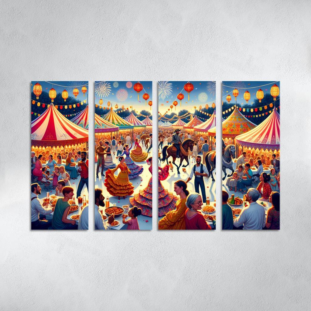 Feria De Abril - Spain Modern Paintings Frame