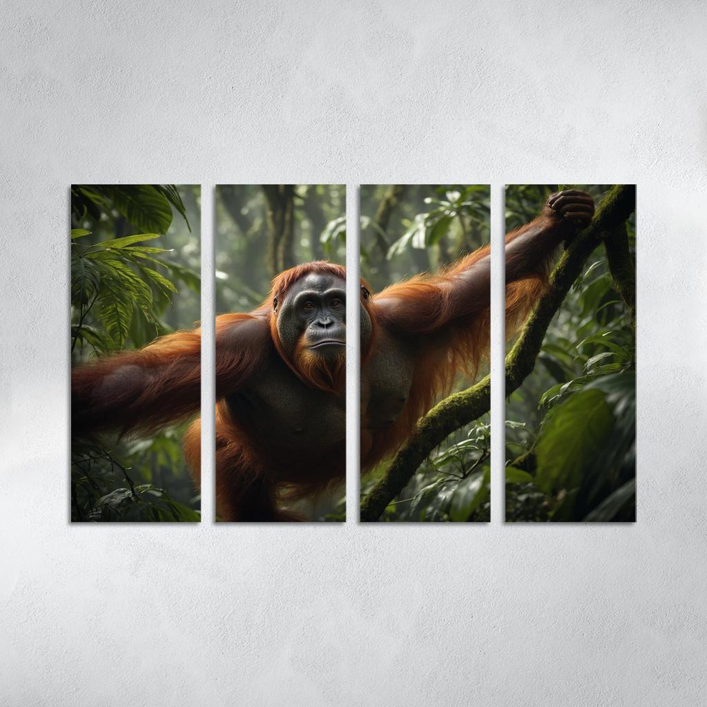 The Majestic Bornean Orangutan Forest Architect Framed Paintings