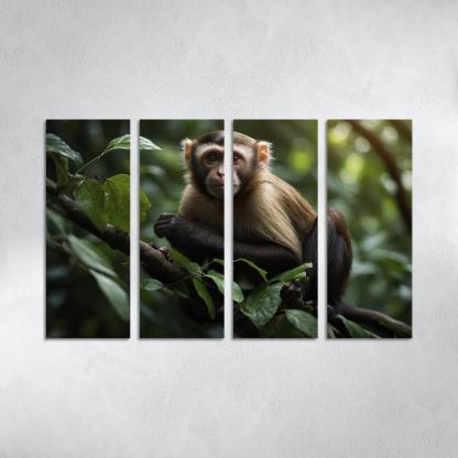 The Playful Capuchin Monkey Intelligent Trickster Premium Artwork Frames