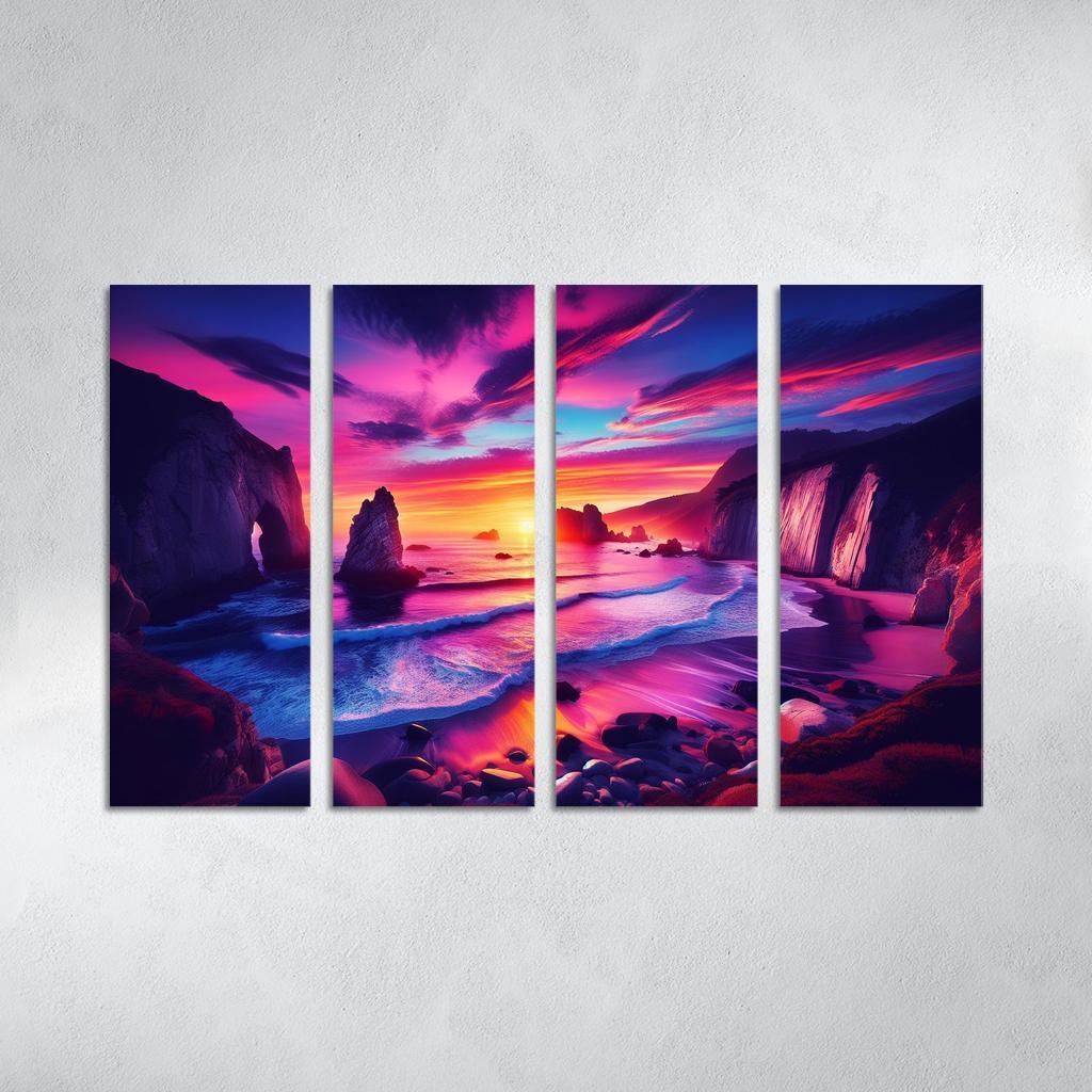 Crescent Bay Sunset Retreat Abstract Paintings Frame