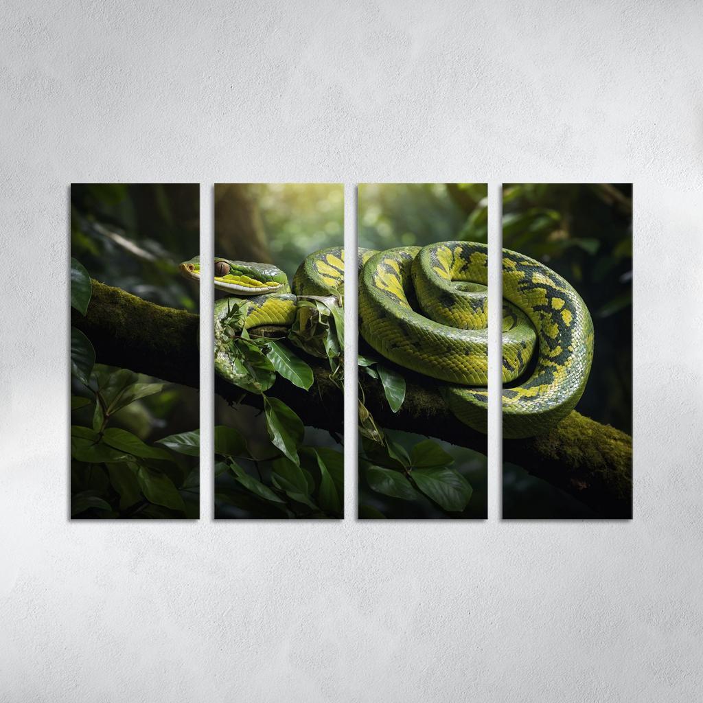 The Stunning Green Tree Python A Gem Of The Rainforest Canvas Paintings Frame