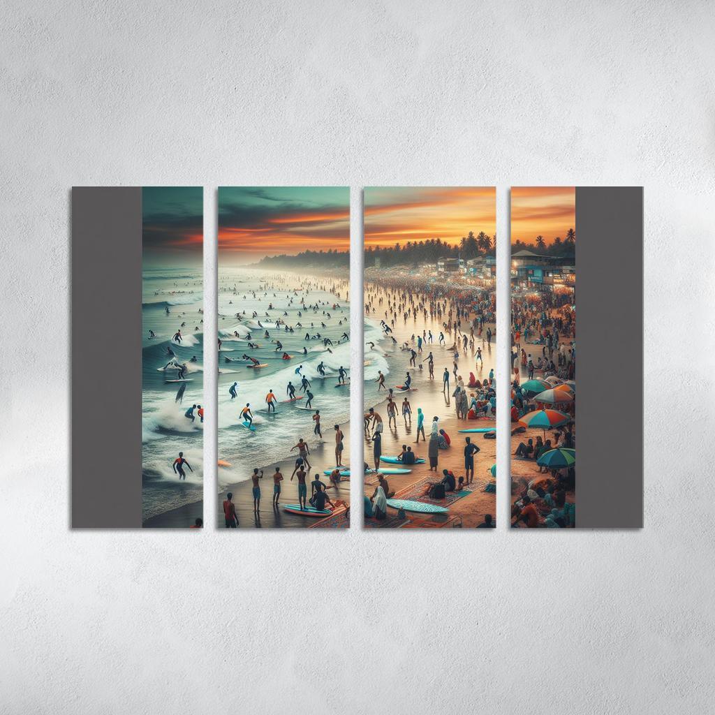 Adventure Beach Thrills And Waves Oil Paintings Frame