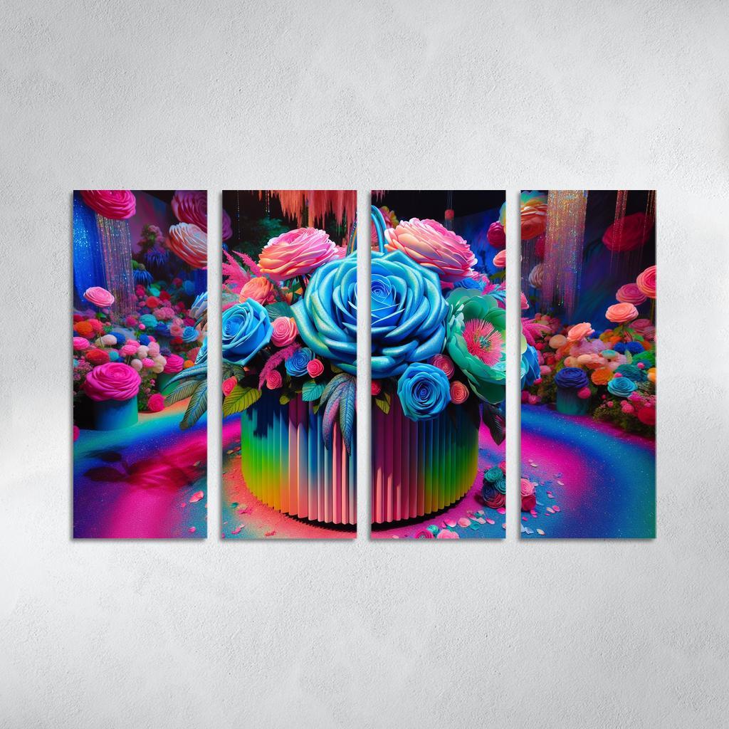 Whimsical Wonderland A Fantasy Floral Journey Modern Paintings Frame