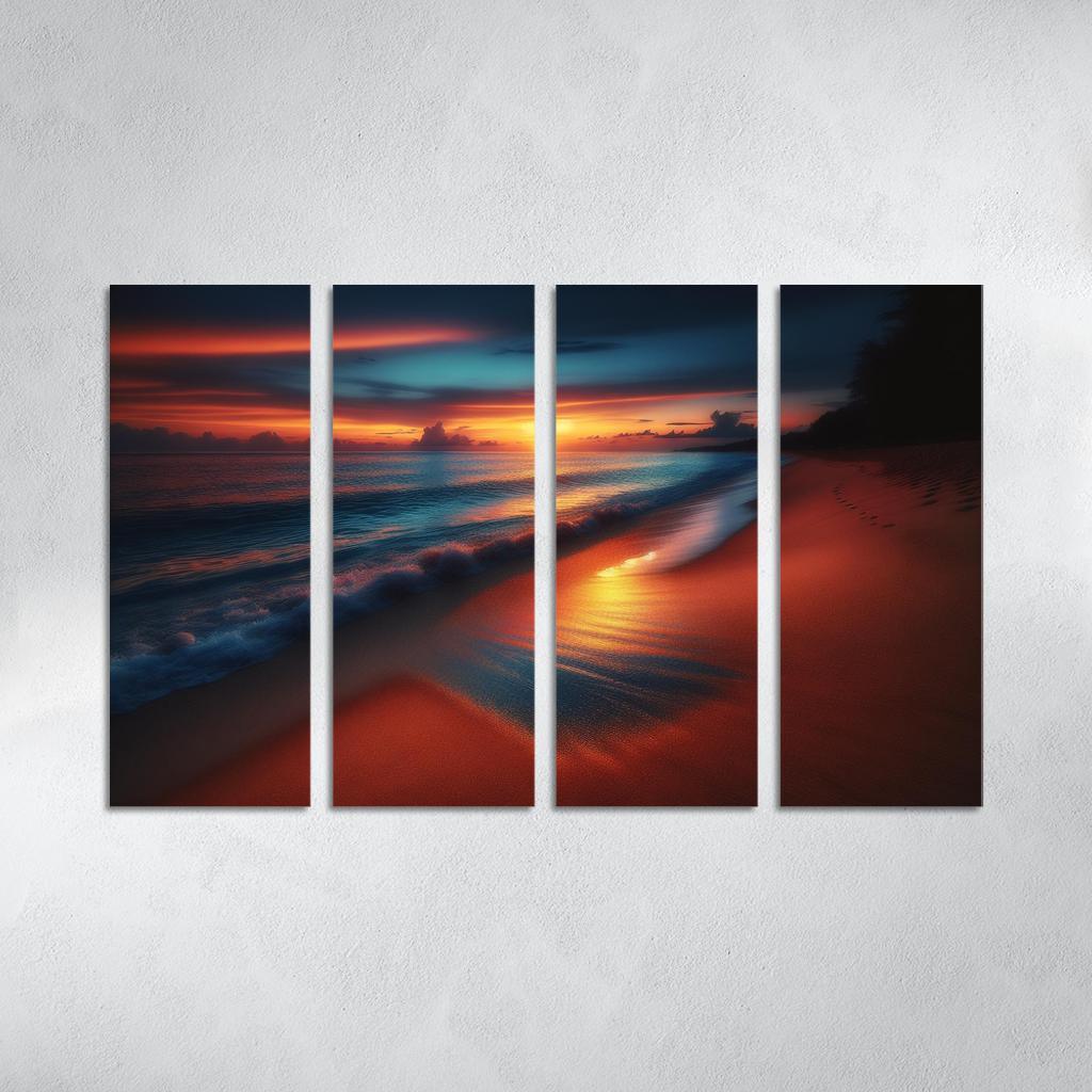 Glistening Shore Evening Serenity Premium Artwork Frames