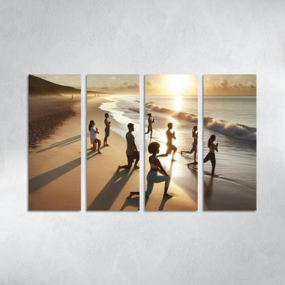 Tranquil Waters Yoga Beach Retreat Multi-panel Paintings