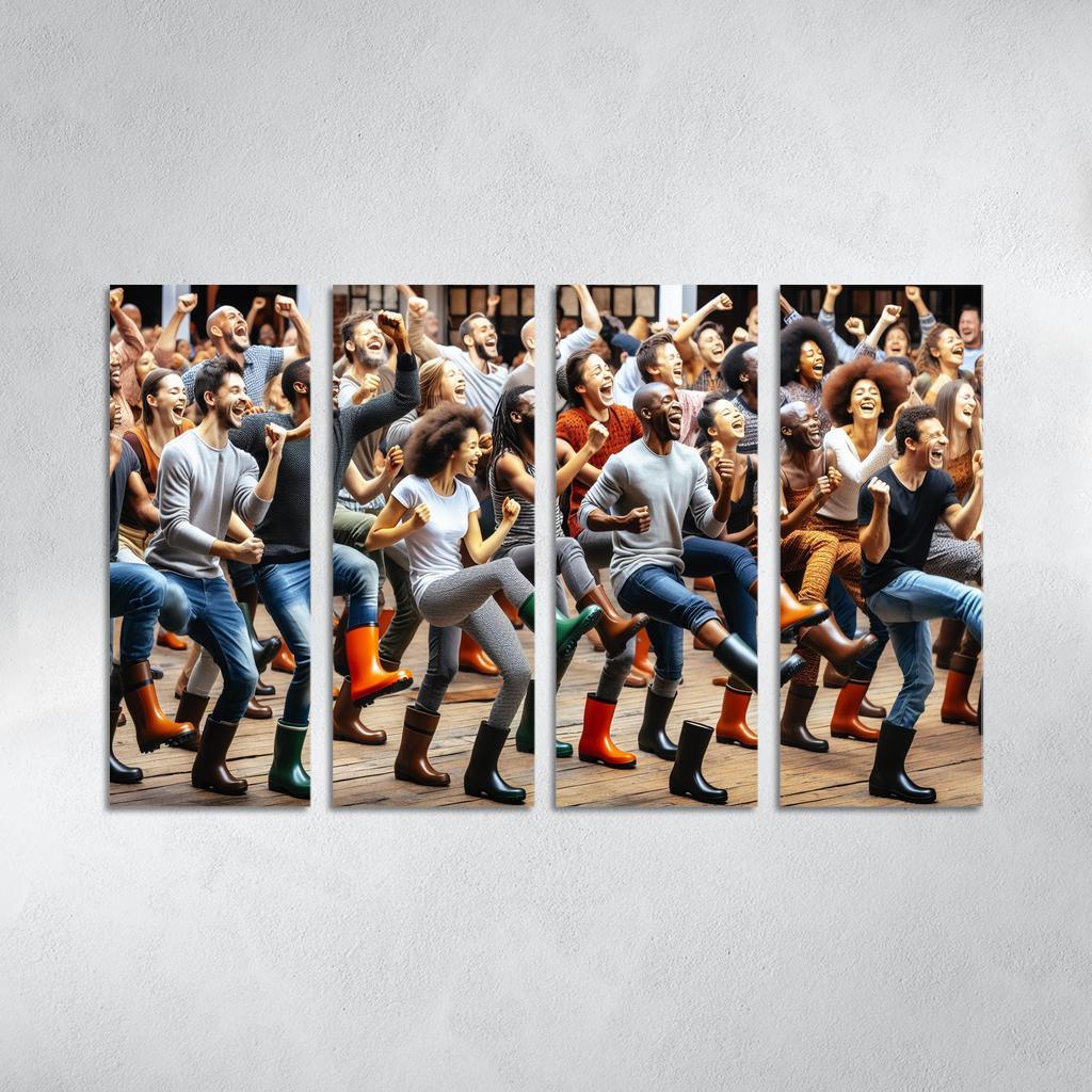 Gumboot Dance The Rhythmic Voice Of South Africa Modern Paintings Frame