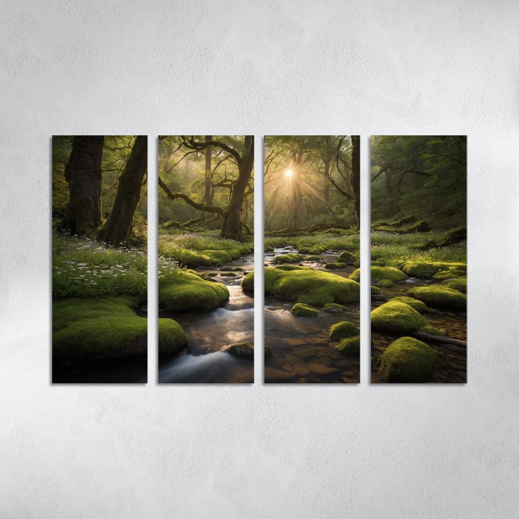 The Tranquil Haven Of Emerald Glade Modern Paintings Frame