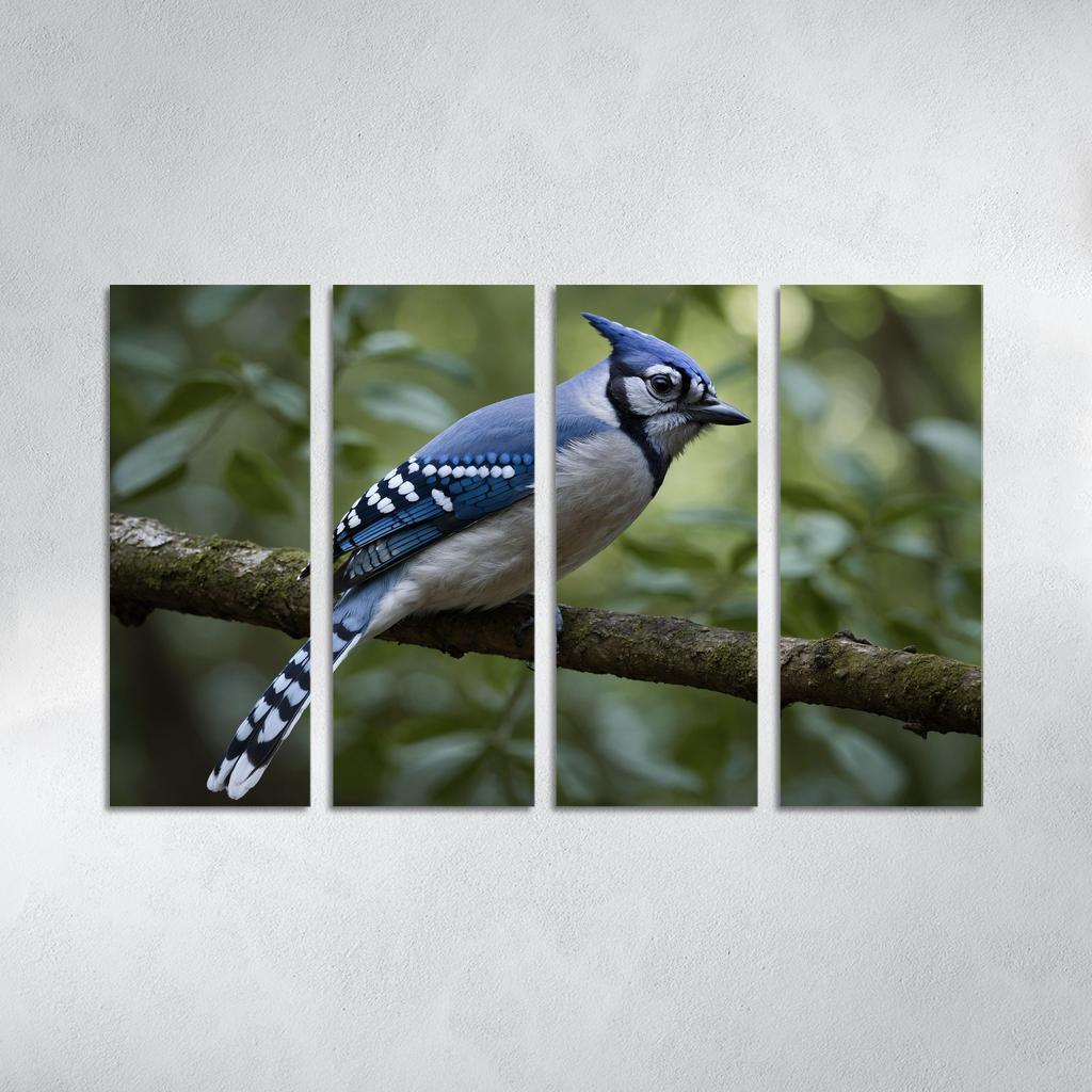 The Elegant Blue Jay In The Forest Framed Paintings