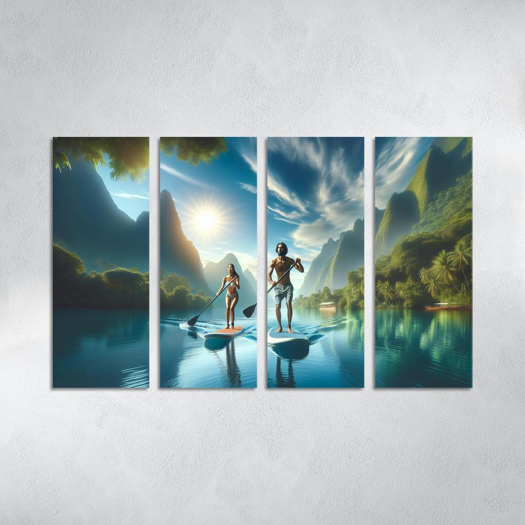 Calm Waters Paddleboarding Retreat Multi-panel Paintings