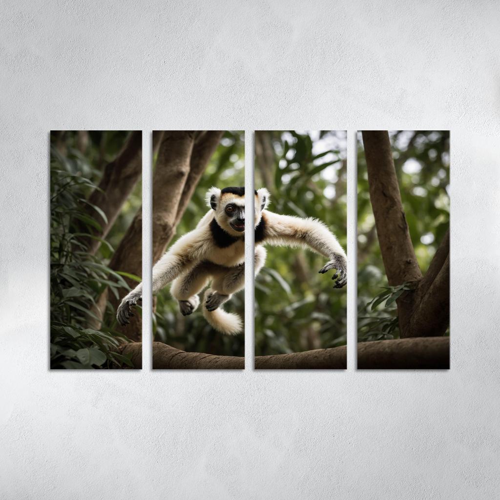 The Majestic Sifaka The Dancing Lemur Framed Paintings