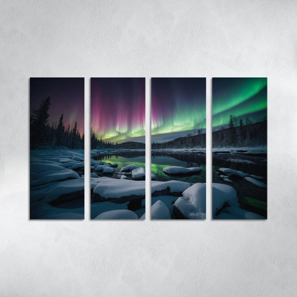 The Ethereal Dance Of Northern Lights Oil Paintings Frame