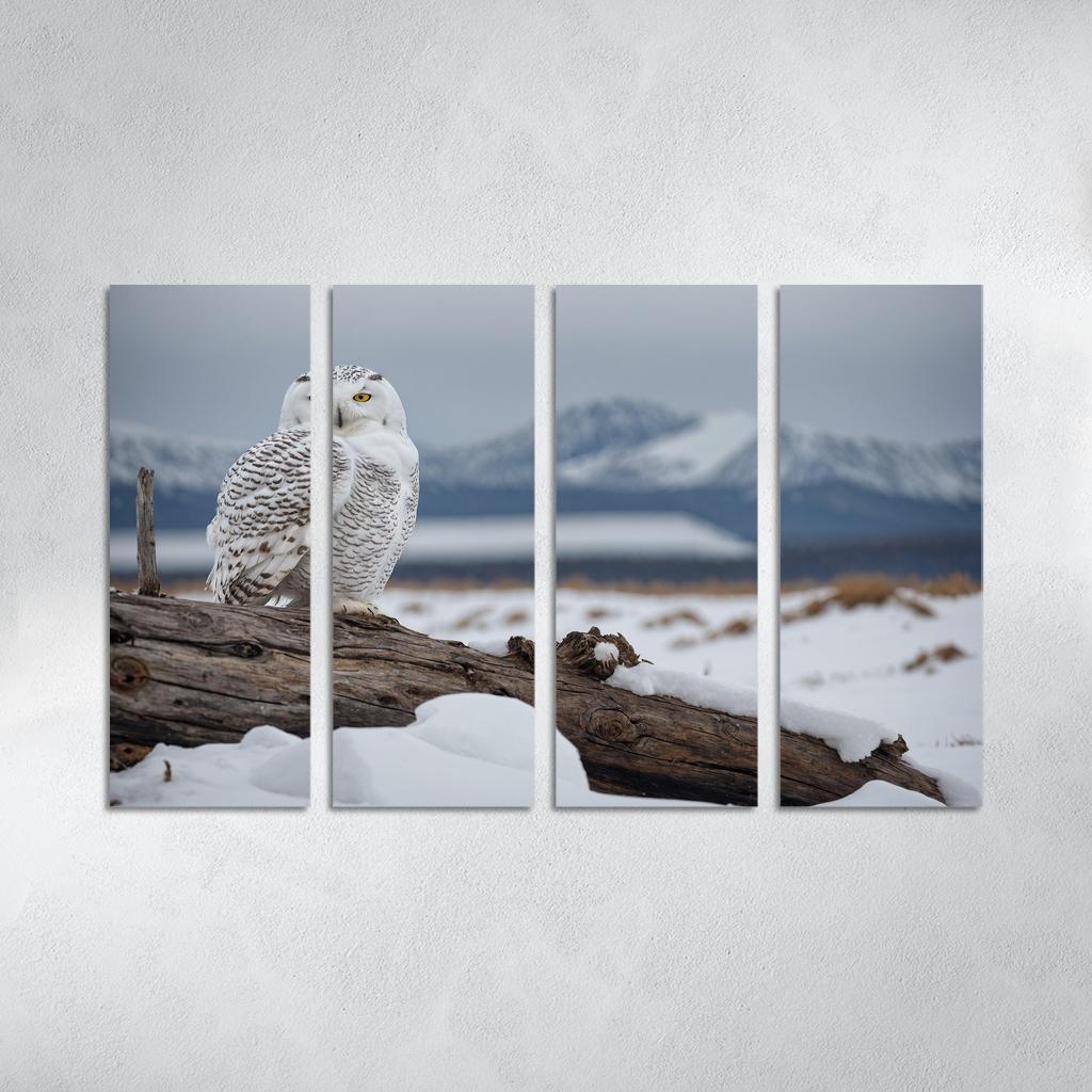 The Regal Snowy Owl Multi-panel Paintings