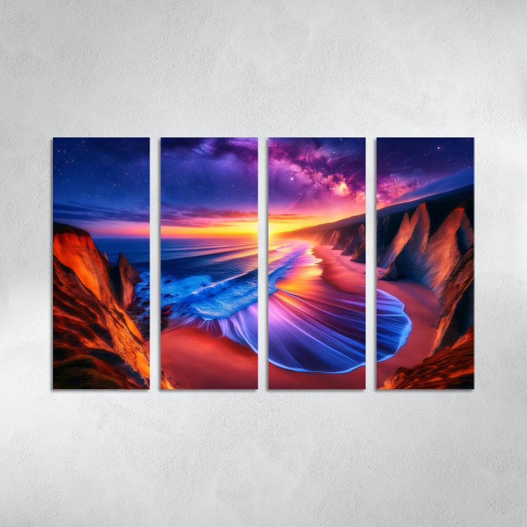 Sunset Palisade Beach Modern Paintings Frame