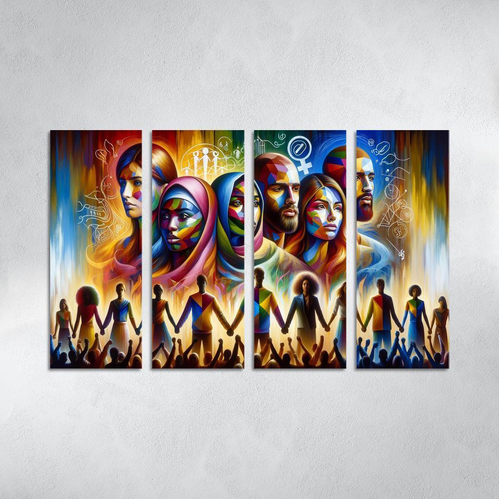 Echoes Of Equality Gender Justice Through Art Multi-panel Paintings