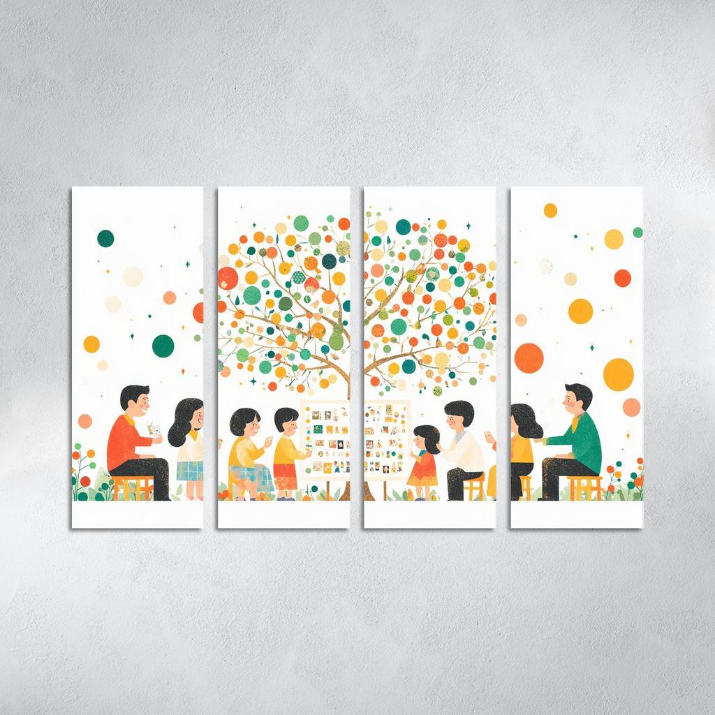 Roots Of Love A Mothers Family Tree Modern Paintings Frame