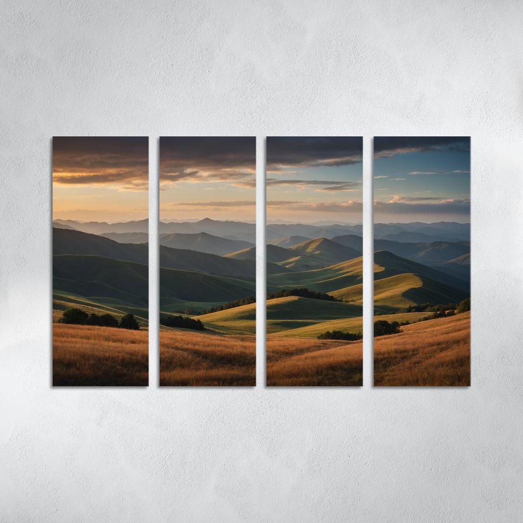 The Splendor Of Distant Mountain Ranges Oil Paintings Frame