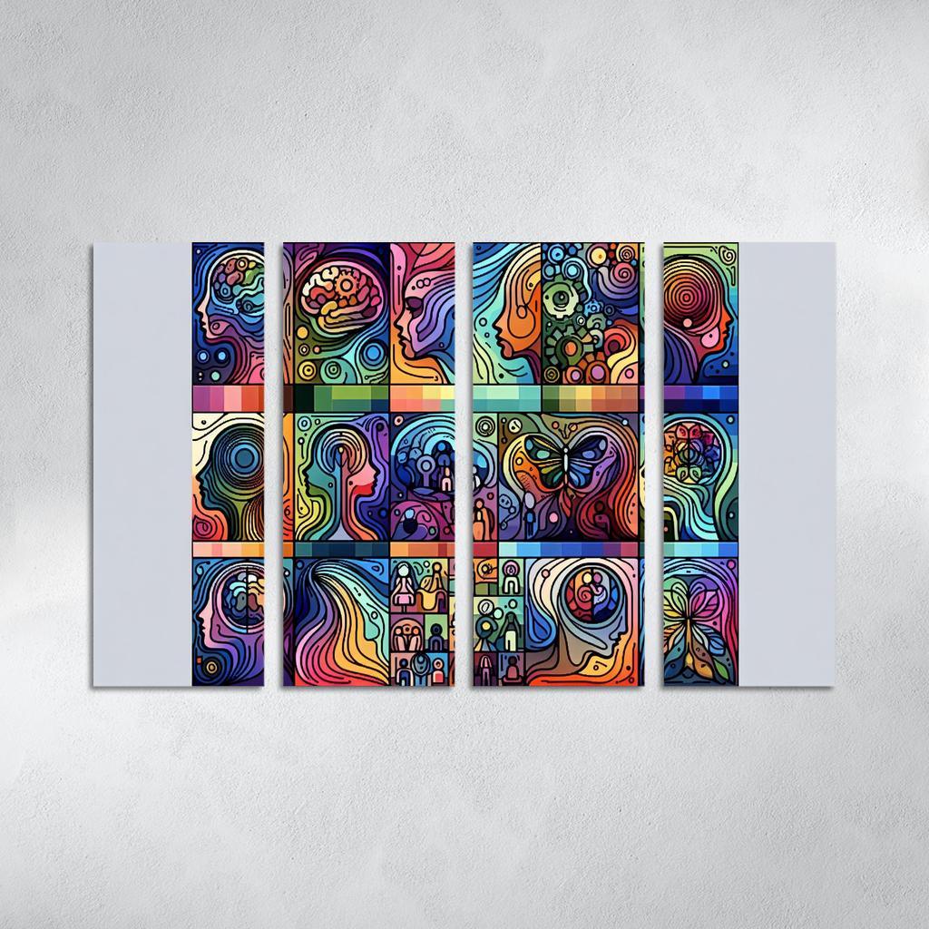 Awakening Awareness Mental Health Advocacy Through Art Multi-panel Paintings