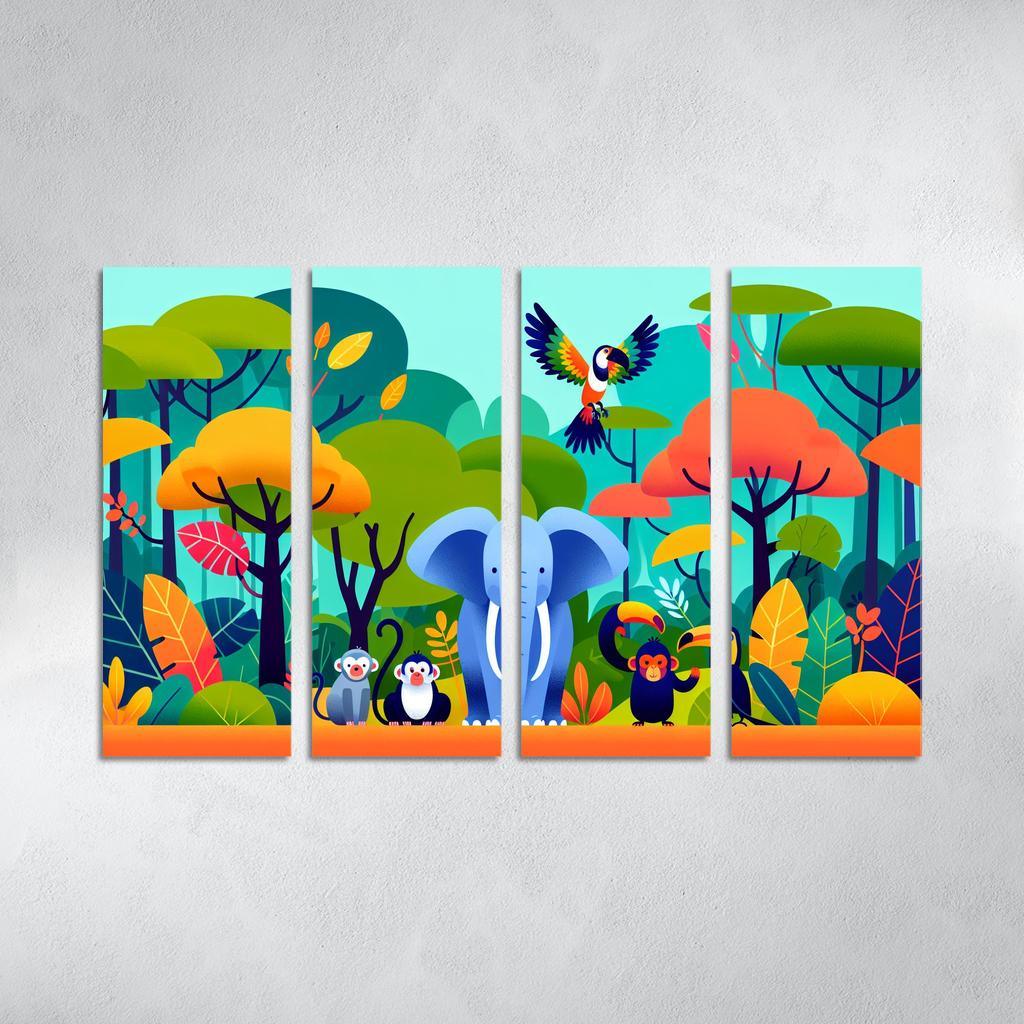 Joyful Jungle - Wild Adventures Framed Paintings