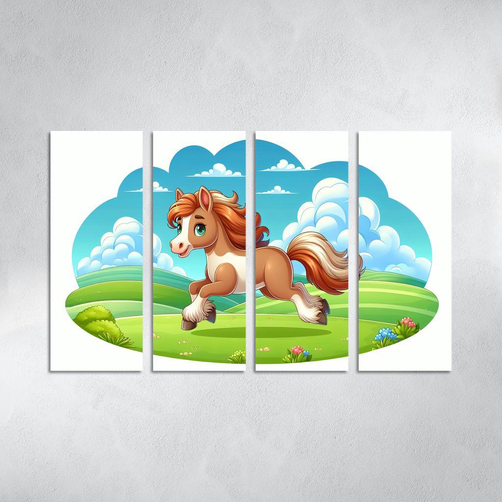 Galloping Horse Modern Paintings Frame