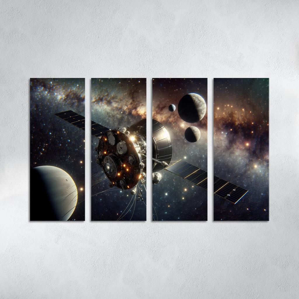 The Journey Of Space Probes A Cosmic Odyssey Abstract Paintings Frame