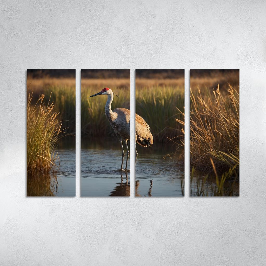 The Elegant Sandhill Crane Dancer Of The Marsh Canvas Paintings Frame