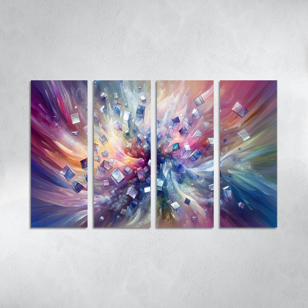 Fragments of Infinity 4 Piece HD Modern Canvas Panels-Original Frame