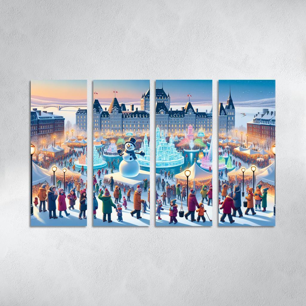 Quebec Winter Carnival - Canada Framed Paintings
