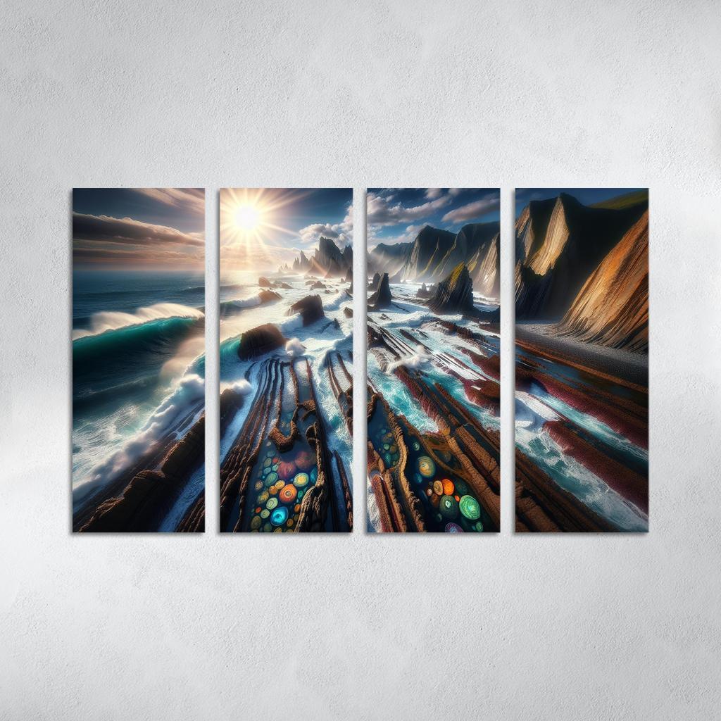 Rocky Shoreline Nature's Artistry Custom Paintings Frame