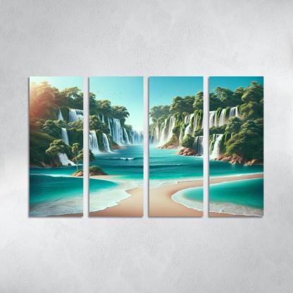 Secret Waterfalls Beach A Hidden Oasis Canvas Paintings Frame