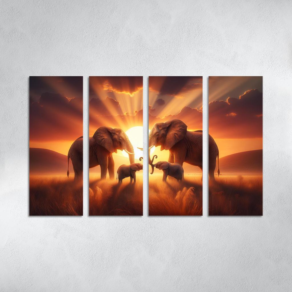 The Secrets of Elephant Communication 4 Piece HD Modern Canvas Panels-Original Frame