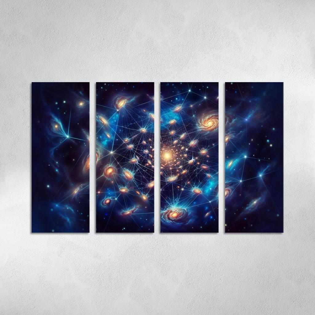 The Enigmatic Nature of Dark Matter 4 Piece HD Modern Canvas Panels-Original Frame