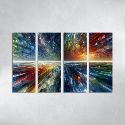 Fragments of Infinite Possibility 4 Piece HD Modern Canvas Panels-Original Frame