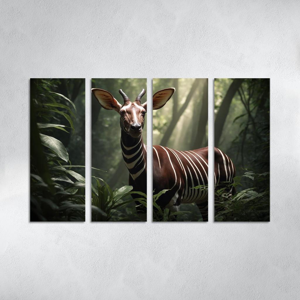 The Enigmatic Okapi Forest's Rare Gem Premium Artwork Frames