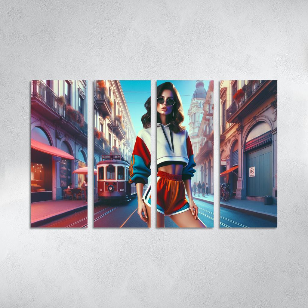 Retro Sport Vintage Athletic Wear Multi-panel Paintings