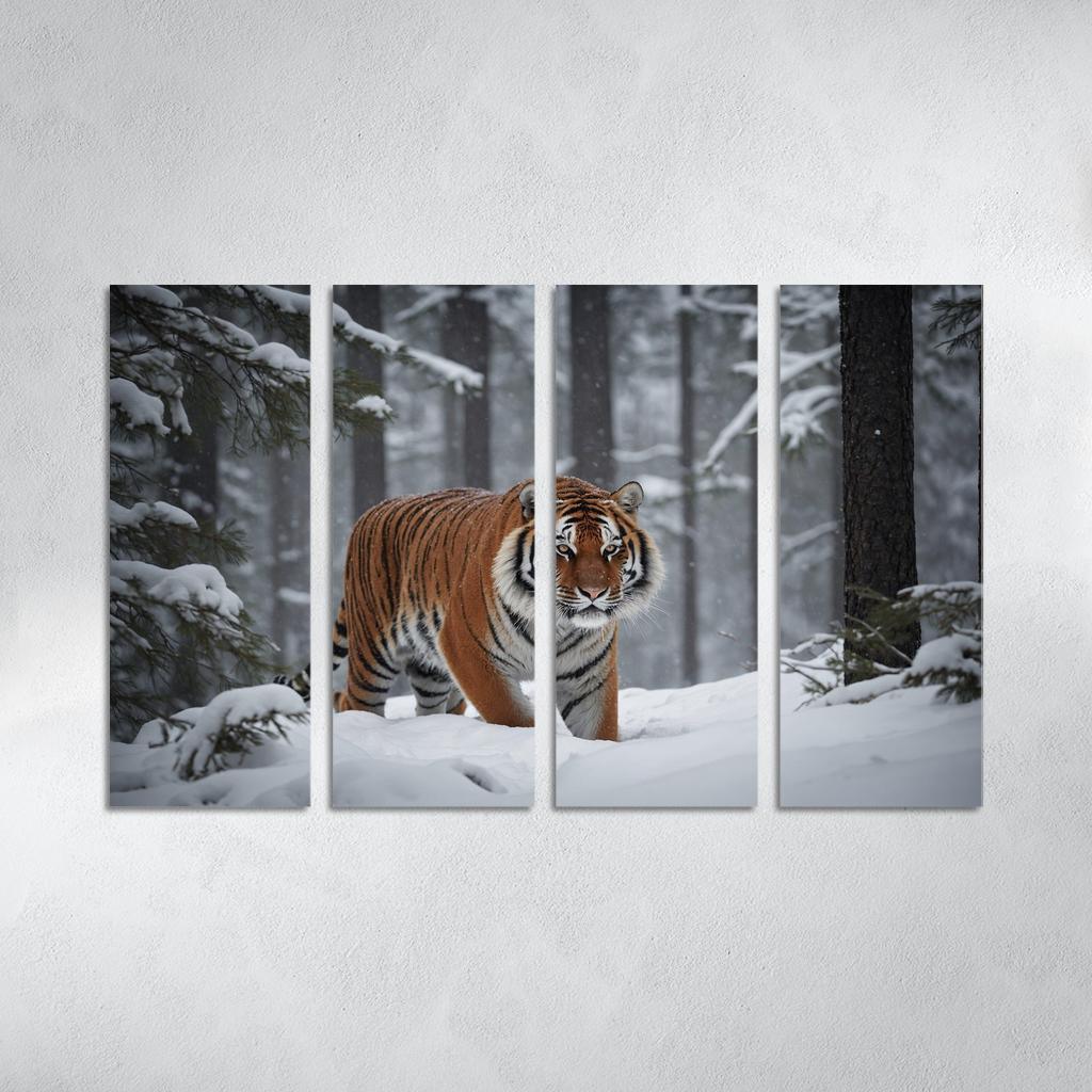 The Powerful Siberian Tiger The Forest's Ghost Canvas Paintings Frame