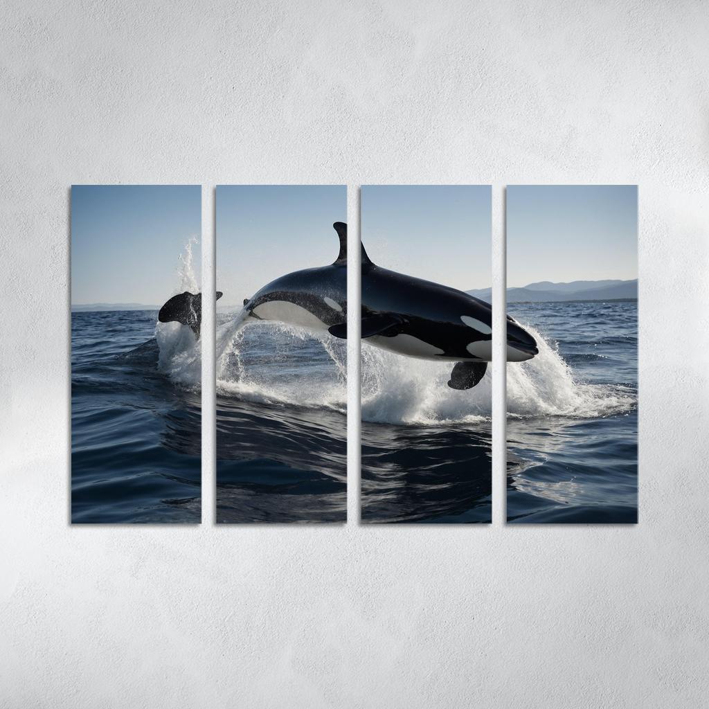 The Magnificent Orca In The Deep Ocean Framed Paintings