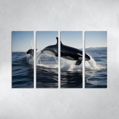 The Magnificent Orca In The Deep Ocean Framed Paintings