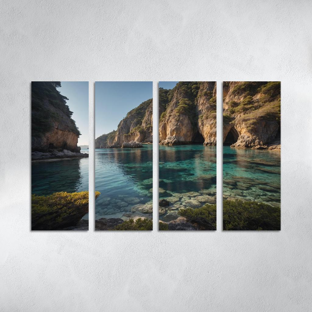 The Prismatic Bay Of Crystal Shores Modern Paintings Frame