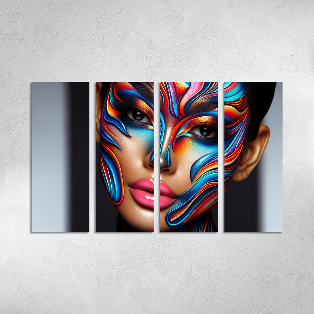 Sculptural Makeup Artistic Beauty Statements Multi-panel Paintings