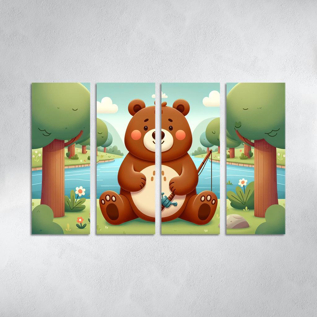 Bubbly Bear - Forest Adventures Framed Paintings