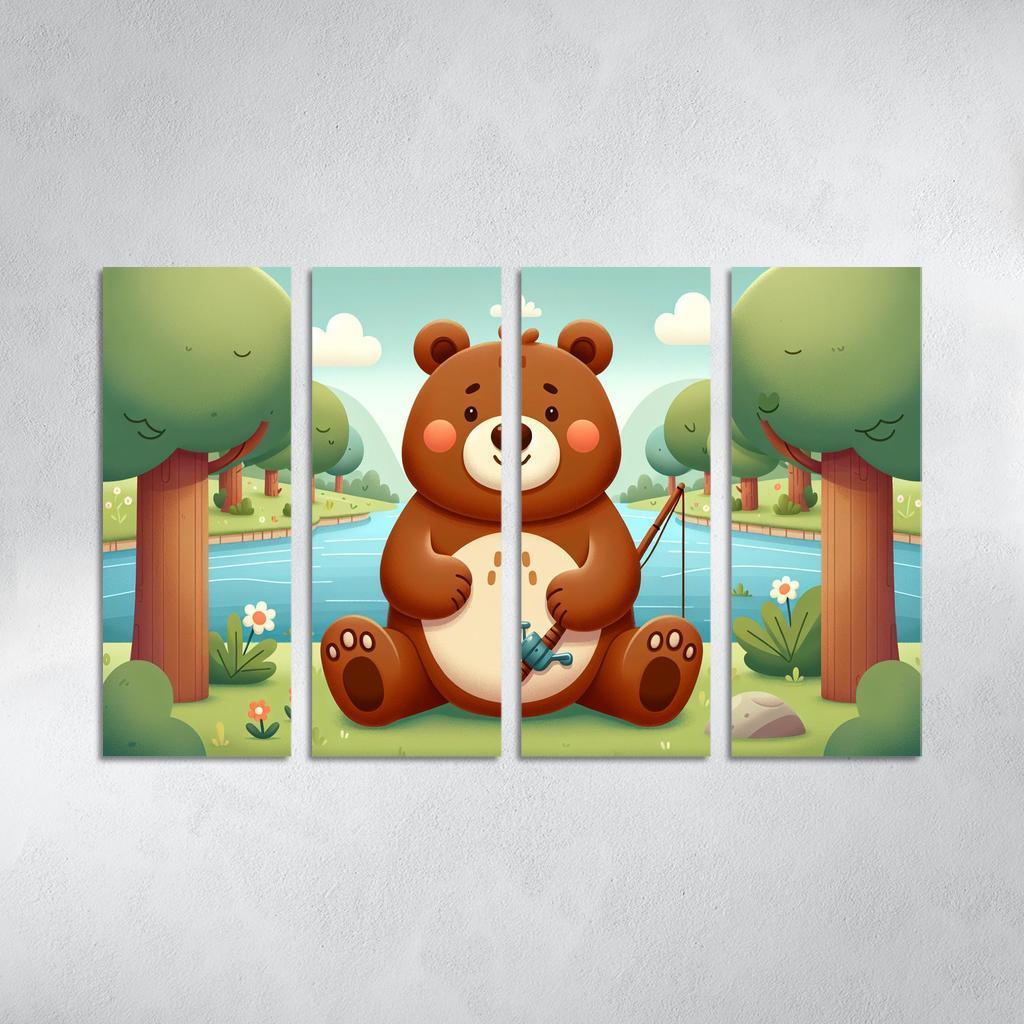 Bubbly Bear - Forest Adventures Framed Paintings