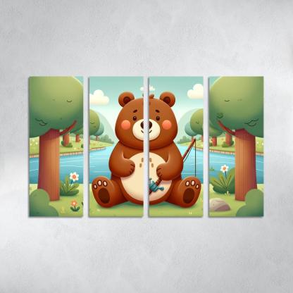 Bubbly Bear - Forest Adventures Framed Paintings