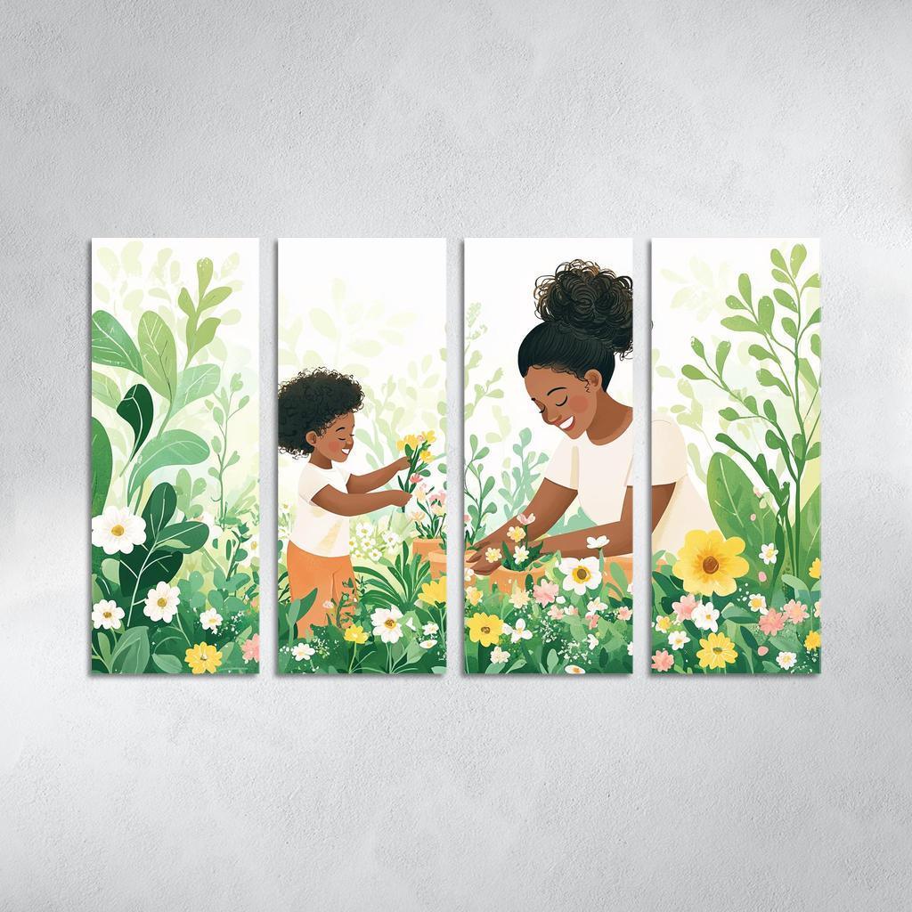 The Blossoming Path A Mothers Nurturing Journey Canvas Paintings Frame