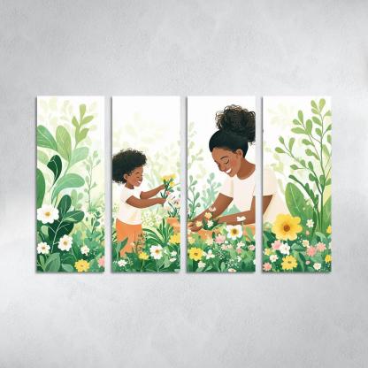 The Blossoming Path A Mothers Nurturing Journey Canvas Paintings Frame