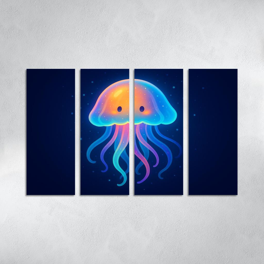 Gentle Jellyfish Glow Premium Artwork Frames