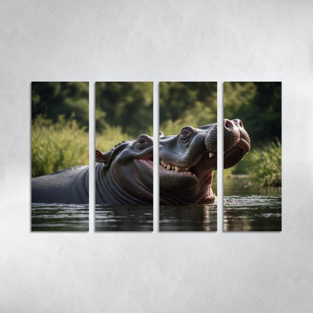 The Imposing Hippopotamus The River Giant Framed Paintings