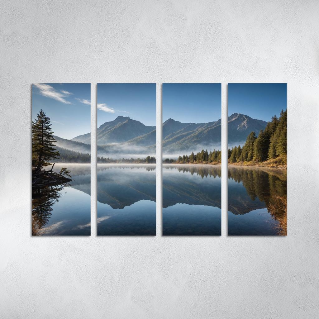 The Celestial Splendor Of Mountain Reflections Oil Paintings Frame