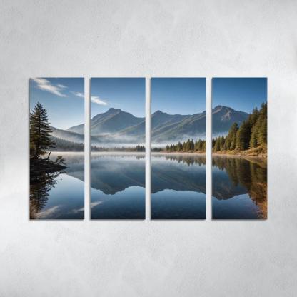 The Celestial Splendor Of Mountain Reflections Oil Paintings Frame