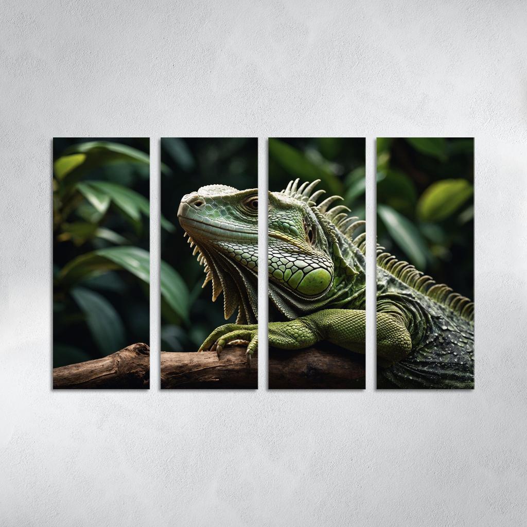 The Mysterious Green Iguana A Lizard Of The Tropics Canvas Paintings Frame